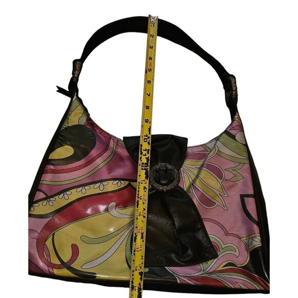 Millie Bags Multicolor Floral Print Handbag With Black Strap - Picture 3 of 16